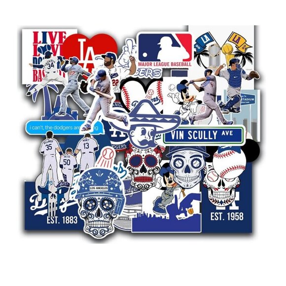 NEW! 50 Los Angeles Dodgers Decals Los Angeles Dodgers Stickers MLB Baseball - Picture 1 of 1